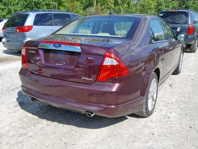 3FAHP0JG5CR410216 - 2012 FORD FUSION SEL BURGUNDY photo 4