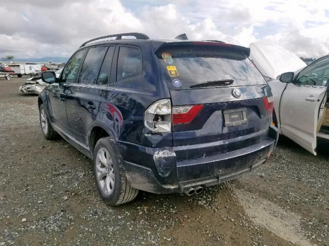 WBXPC9C47AWJ38919 - 2010 BMW X3 XDRIVE3 BLUE photo 3