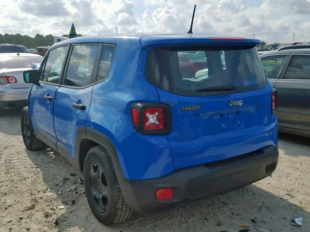ZACCJAAT0FPC13946 - 2015 JEEP RENEGADE S 蓝色 照片 3
