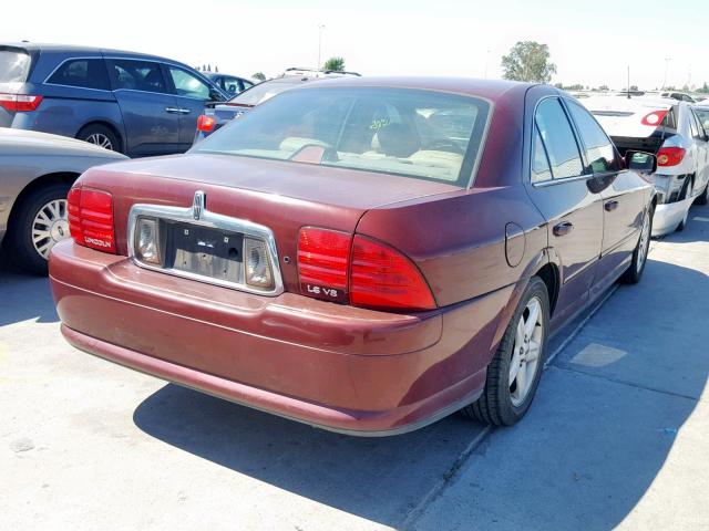 1LNHM87A31Y618187 - 2001 LINCOLN LS მუქწითელი ფოტო 4