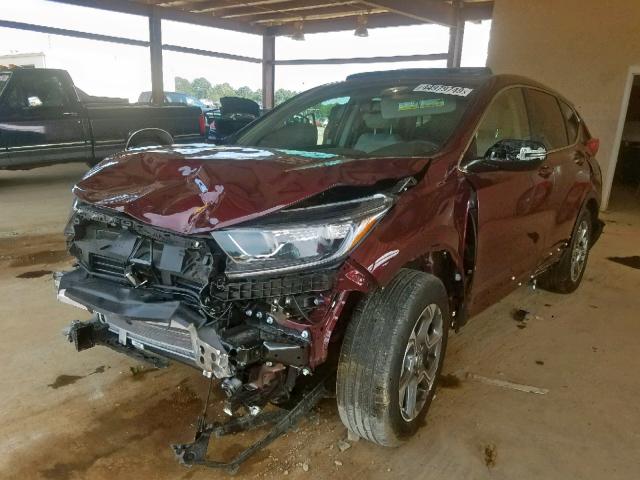 7FARW1H85HE005444 - 2017 HONDA CR-V EXL MAROON photo 2