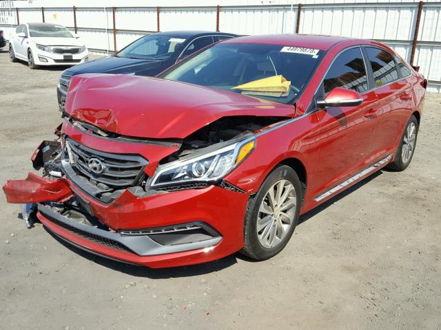 5NPE34AF4HH551523 - 2017 HYUNDAI SONATA SPO RED photo 2