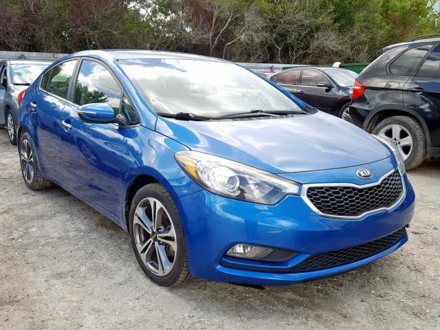 KNAFX4A85E5060994 - 2014 KIA FORTE EX BLUE photo 1