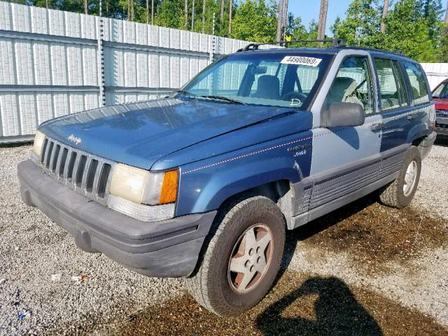 1J4GZ58SXSC717914 - 1995 JEEP GRAND CHER BLUE photo 2