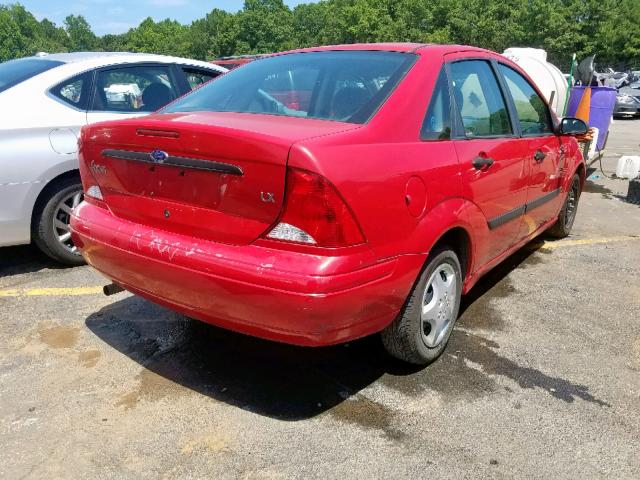 1FAFP33P4YW282383 - 2000 FORD FOCUS LX RED photo 4