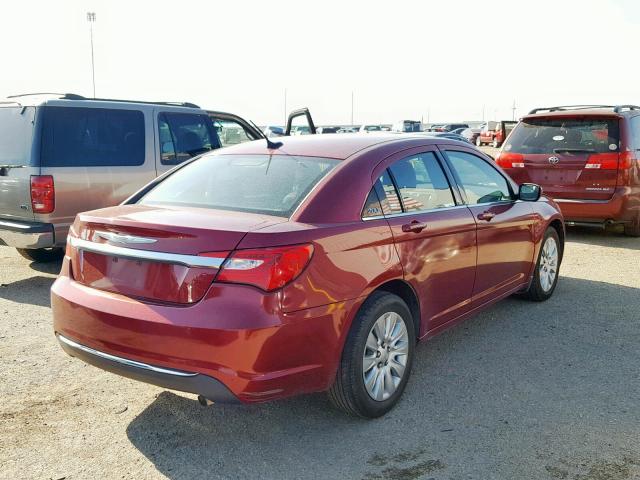 1C3CCBAB5EN210284 - 2014 CHRYSLER 200 LX BURGUNDY photo 4