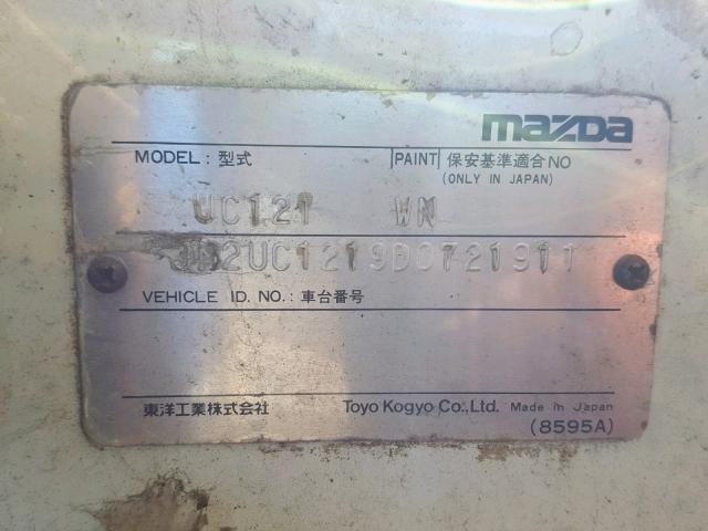 JM2UC1219D0721911 - 1983 MAZDA B2000 WHITE photo 10