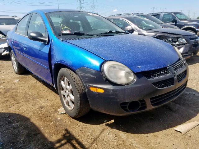 1B3ES56C25D202869 - 2005 DODGE NEON SXT BLUE photo 1