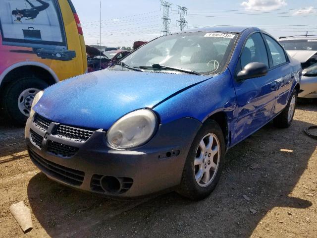 1B3ES56C25D202869 - 2005 DODGE NEON SXT BLUE photo 2