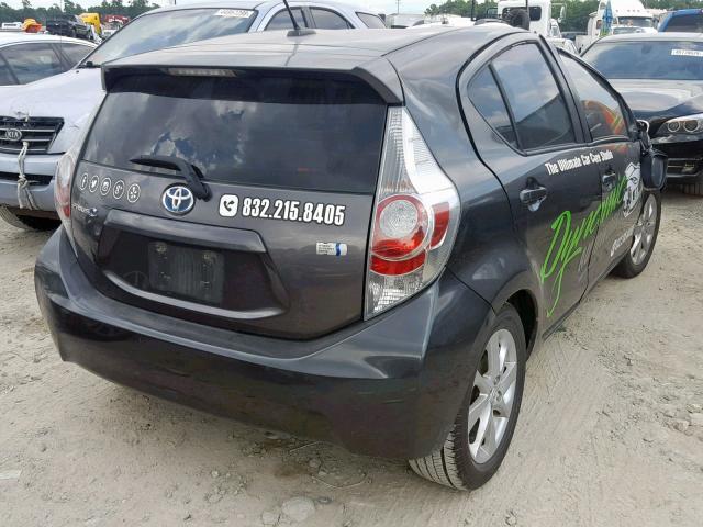 JTDKDTB35C1500742 - 2012 TOYOTA PRIUS C BLACK photo 4