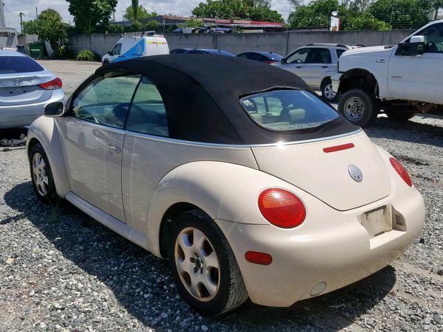 3VWCK21Y33M318703 - 2003 VOLKSWAGEN NEW BEETLE კრემისფერი ფოტო 3