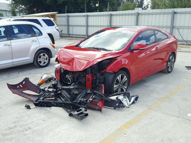 KMHDH6AEXDU001352 - 2013 HYUNDAI ELANTRA CO RED photo 2