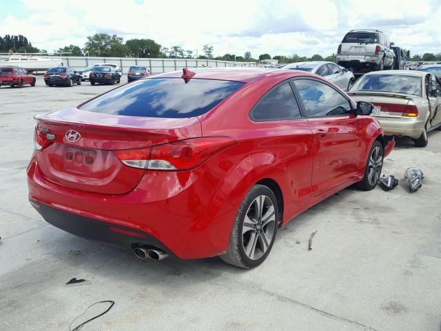 KMHDH6AEXDU001352 - 2013 HYUNDAI ELANTRA CO RED photo 4