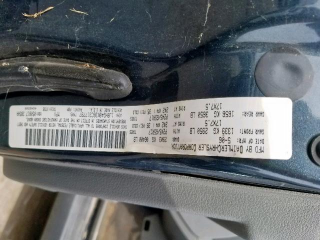 1J8HG48K36C317797 - 2006 JEEP COMMANDER BLUE photo 10