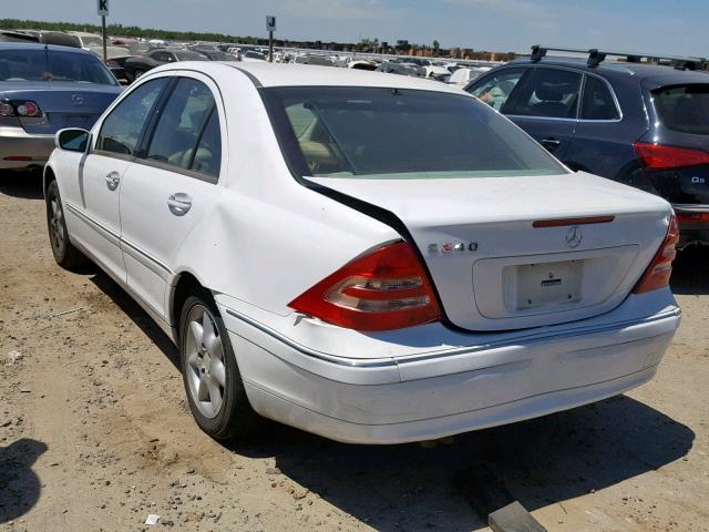 WDBRF61J71F117586 - 2001 MERCEDES-BENZ C 240 WHITE photo 3