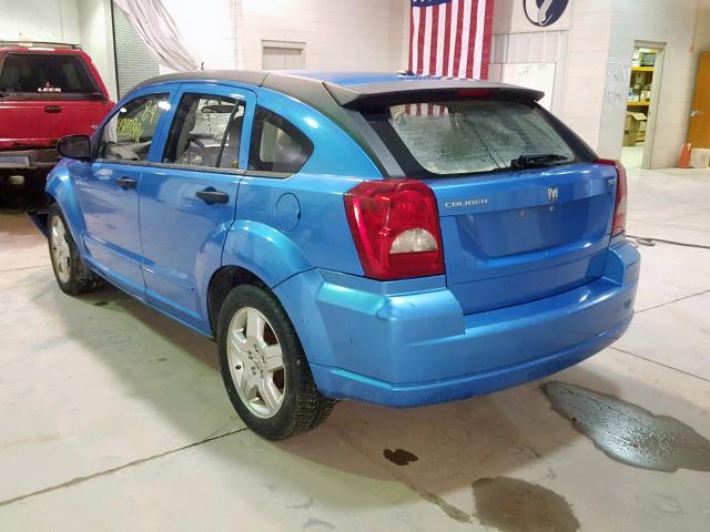 1B3HB48B88D697577 - 2008 DODGE CALIBER SX BLUE photo 3