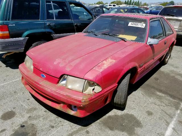 1FACP42E6LF211459 - 1990 FORD MUSTANG GT RED photo 2