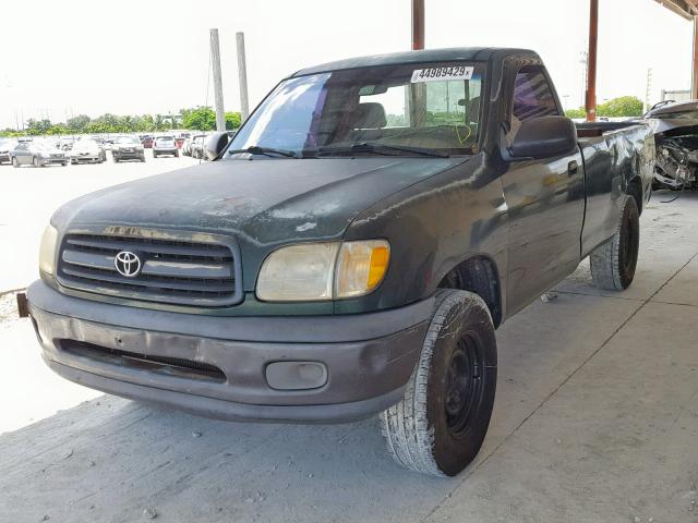 5TBJN3219YS007835 - 2000 TOYOTA TUNDRA GREEN photo 2