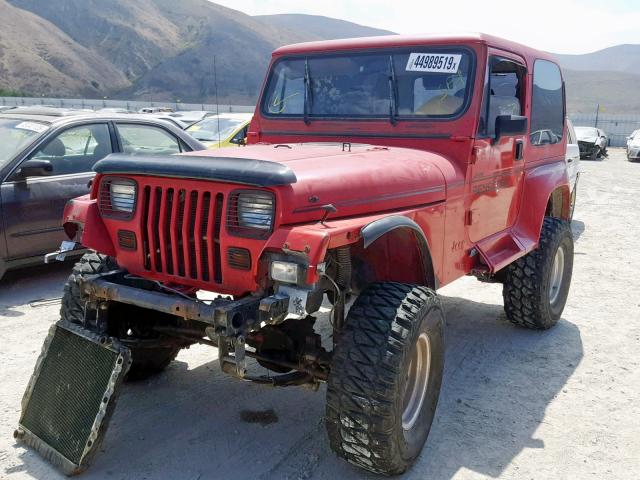 2J4FY69S4MJ124223 - 1991 JEEP WRANGLER / RED photo 2