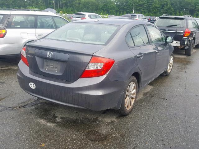 2HGFB2F94CH510813 - 2012 HONDA CIVIC EXL ნაცრისფერი ფოტო 4