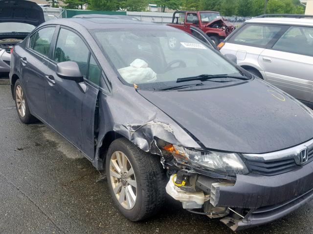 2HGFB2F94CH510813 - 2012 HONDA CIVIC EXL ნაცრისფერი ფოტო 9