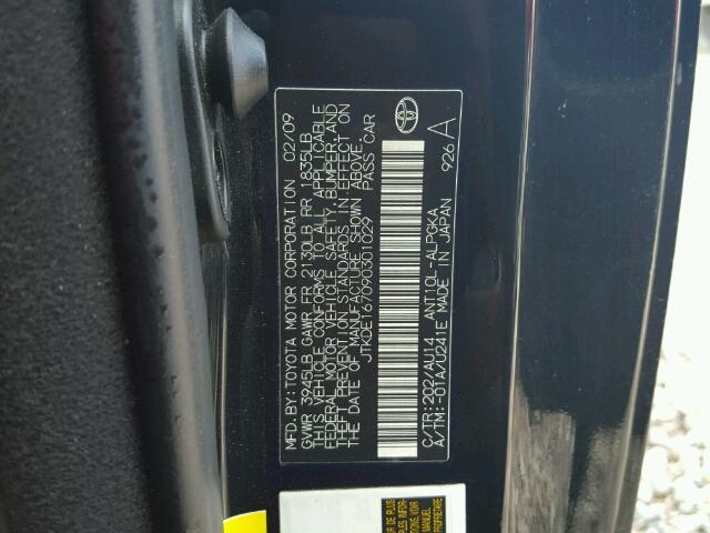 JTKDE167090301029 - 2009 TOYOTA SCION TC შავი ფოტო 10