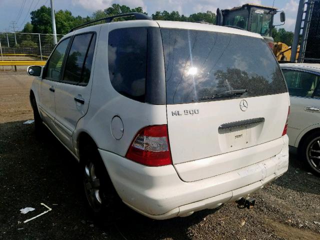 4JGAB75E33A429736 - 2003 MERCEDES-BENZ ML 500 WHITE photo 3