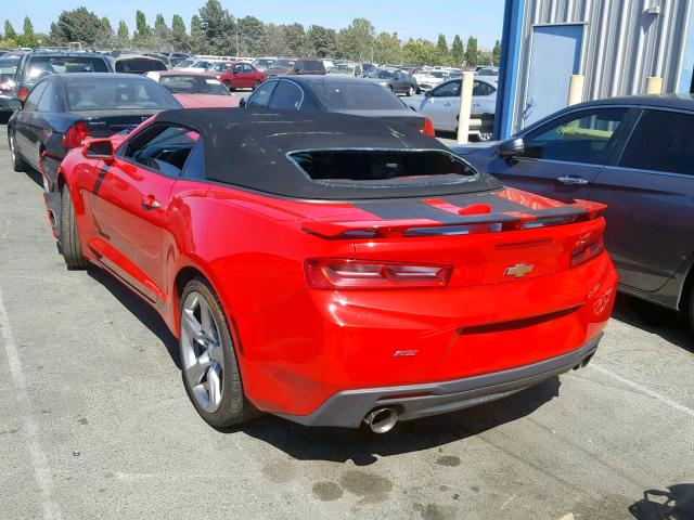 1G1FF3D75H0201947 - 2017 CHEVROLET CAMARO SS RED photo 3