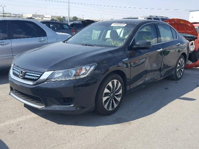 1HGCR6F38EA001567 - 2014 HONDA ACCORD HYB BLACK photo 2