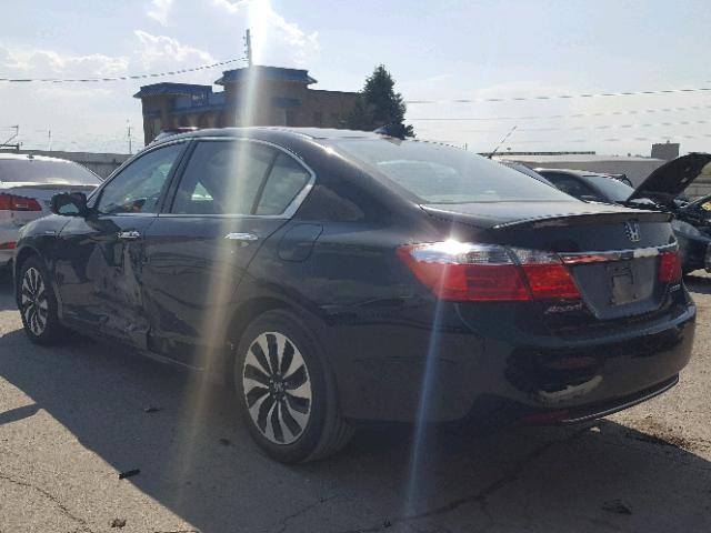 1HGCR6F38EA001567 - 2014 HONDA ACCORD HYB BLACK photo 3