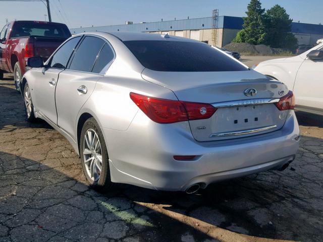 JN1BV7AR1FM393401 - 2015 INFINITI Q50 BASE SILVER photo 3