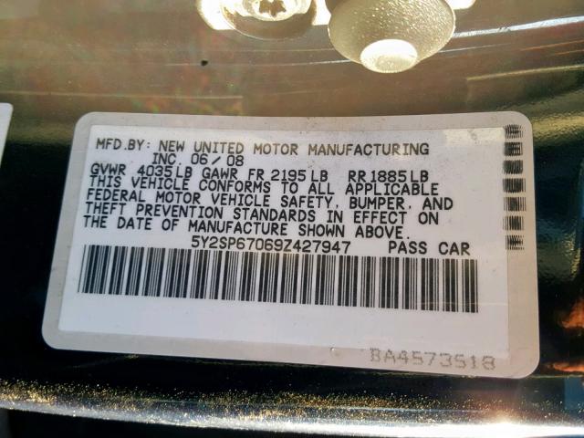 5Y2SP67069Z427947 - 2009 PONTIAC VIBE  photo 10