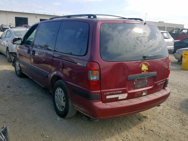 1GNDV03E95D108084 - 2005 CHEVROLET VENTURE MAROON photo 3