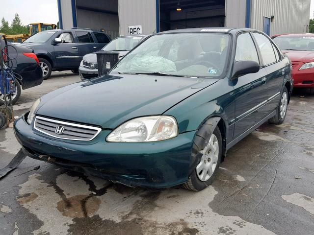 2HGEJ6615YH556688 - 2000 HONDA CIVIC BASE GREEN photo 2