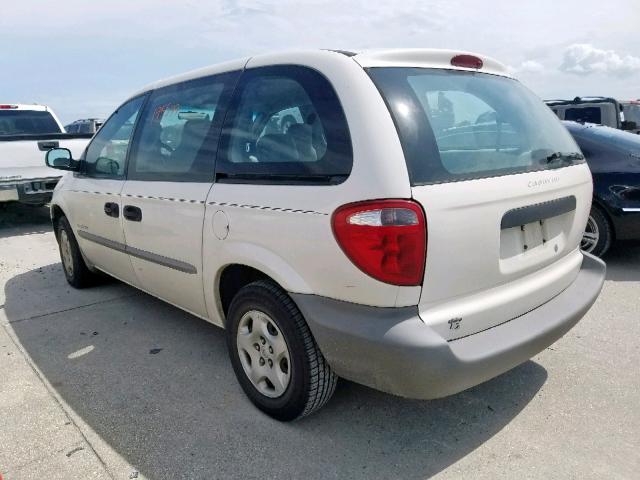 1B4GP25B21B160657 - 2001 DODGE CARAVAN SE WHITE photo 3