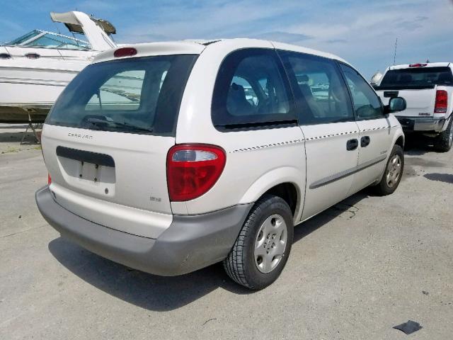 1B4GP25B21B160657 - 2001 DODGE CARAVAN SE WHITE photo 4