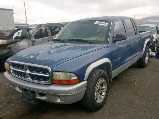 1B7HL48X72S621973 - 2002 DODGE DAKOTA QUA BLUE photo 2