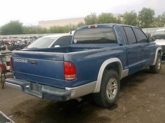 1B7HL48X72S621973 - 2002 DODGE DAKOTA QUA BLUE photo 4