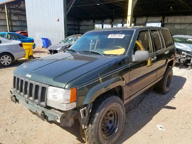 1J4GZ58S7VC544079 - 1997 JEEP GRAND CHER GREEN photo 2