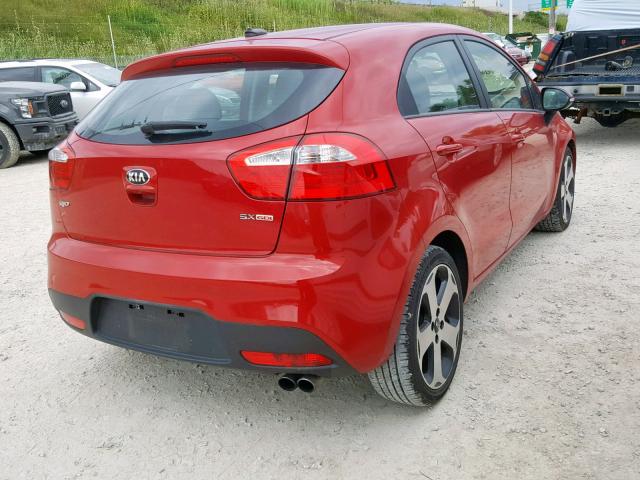 KNADN5A38D6153668 - 2013 KIA RIO EX RED photo 4