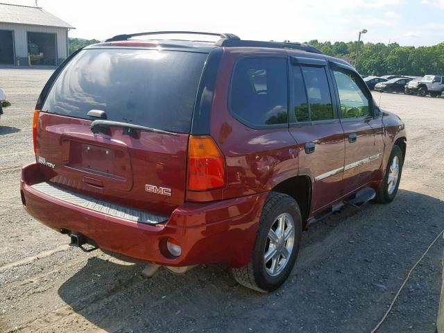 1GKDT13S182236317 - 2008 GMC ENVOY MAROON photo 4