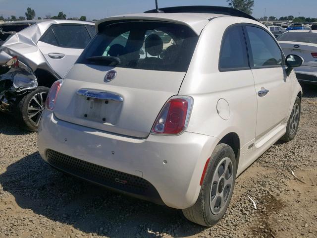 3C3CFFGE6ET225344 - 2014 FIAT 500 ELECTR WHITE photo 4