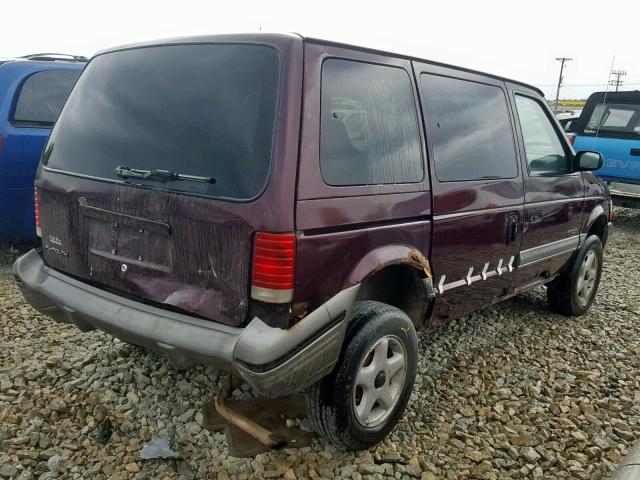 2P4GH4535SR337513 - 1995 PLYMOUTH VOYAGER SE MAROON photo 4