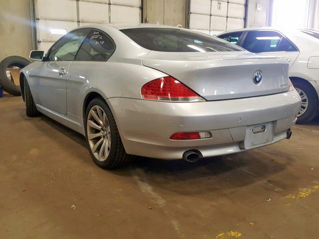 WBAEH13597CR52707 - 2007 BMW 650 I SILVER photo 3