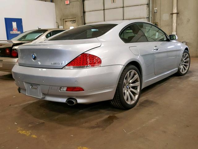 WBAEH13597CR52707 - 2007 BMW 650 I SILVER photo 4