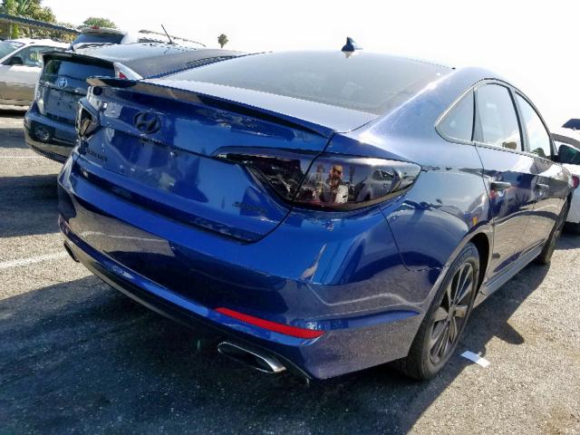 5NPE34AF6HH452217 - 2017 HYUNDAI SONATA SPO BLUE photo 4