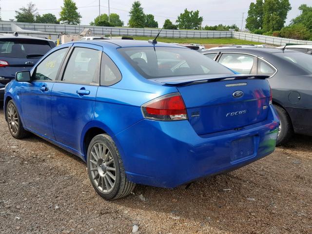 1FAHP3GN1BW184873 - 2011 FORD FOCUS SES BLUE photo 3