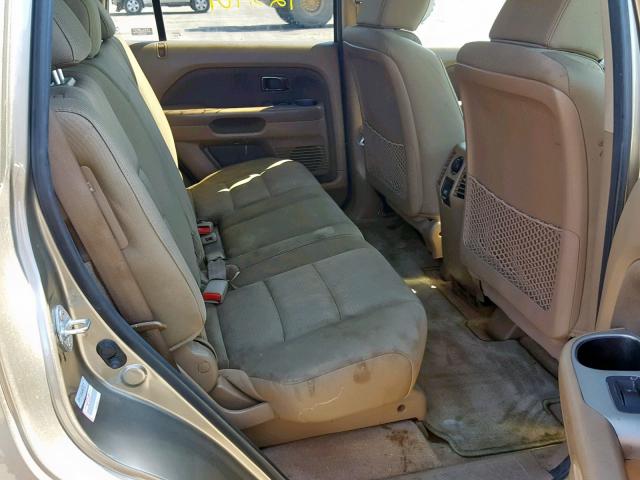 5FNYF28268B025579 - 2008 HONDA PILOT VP GOLD photo 6