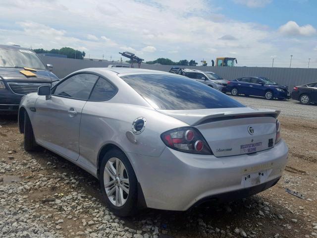 KMHHM66D48U286441 - 2008 HYUNDAI TIBURON GS SILVER photo 3