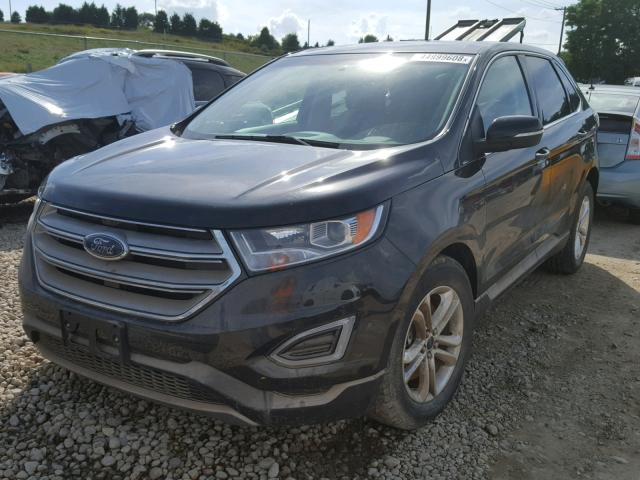 2FMTK4J93FBB79892 - 2015 FORD EDGE SEL BLACK photo 2